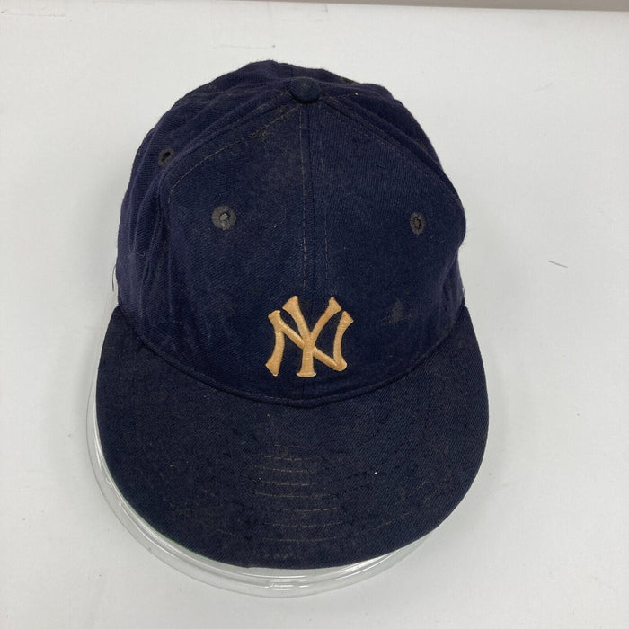 Reggie Jackson Signed Game Used 1977 New York Yankees Hat World Series Season