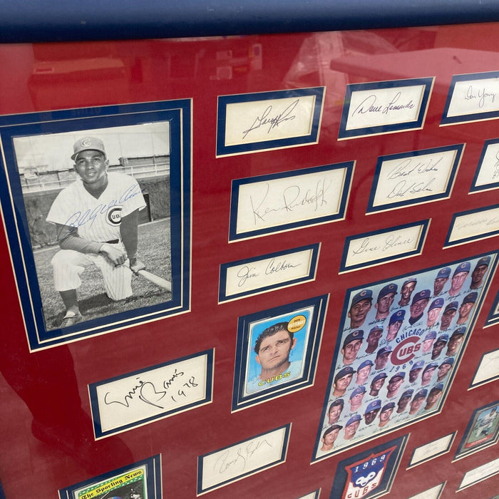 Beautiful 1969 Chicago Cubs Team Signed Framed Display 40 Signatures JSA COA