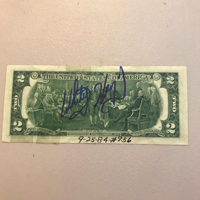 Whitey Herzog Signed Autographed 1976 $2 Dollar Bill With JSA COA