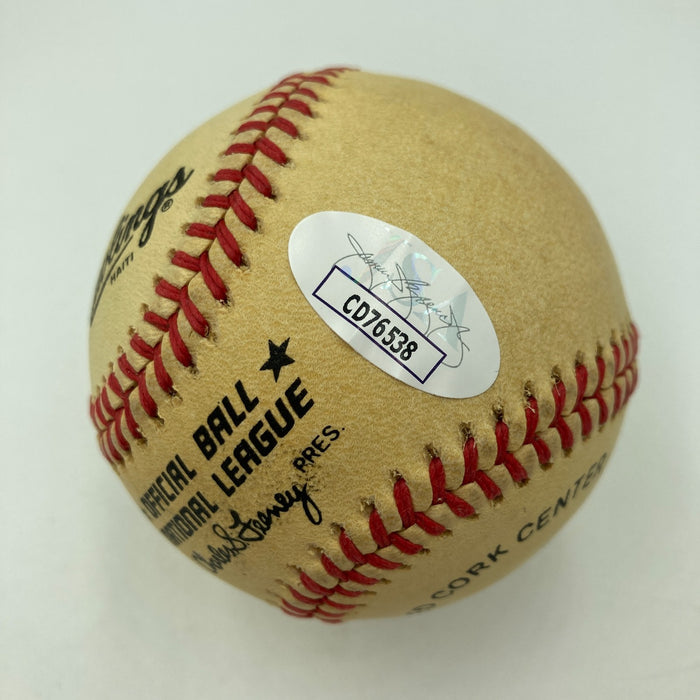 Jocko Conlan Signed National League Feeney Baseball JSA COA