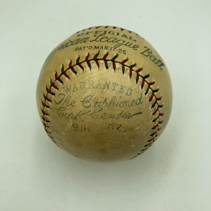 Walter Johnson Single Signed 1927 Official American League Baseball Beckett COA