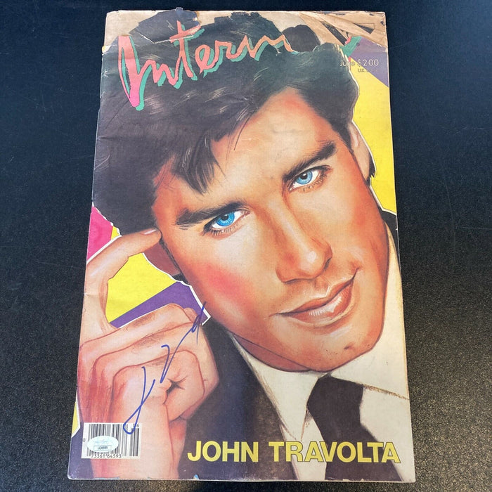 John Travolta Signed Vintage Large 1970's Magazine With JSA COA