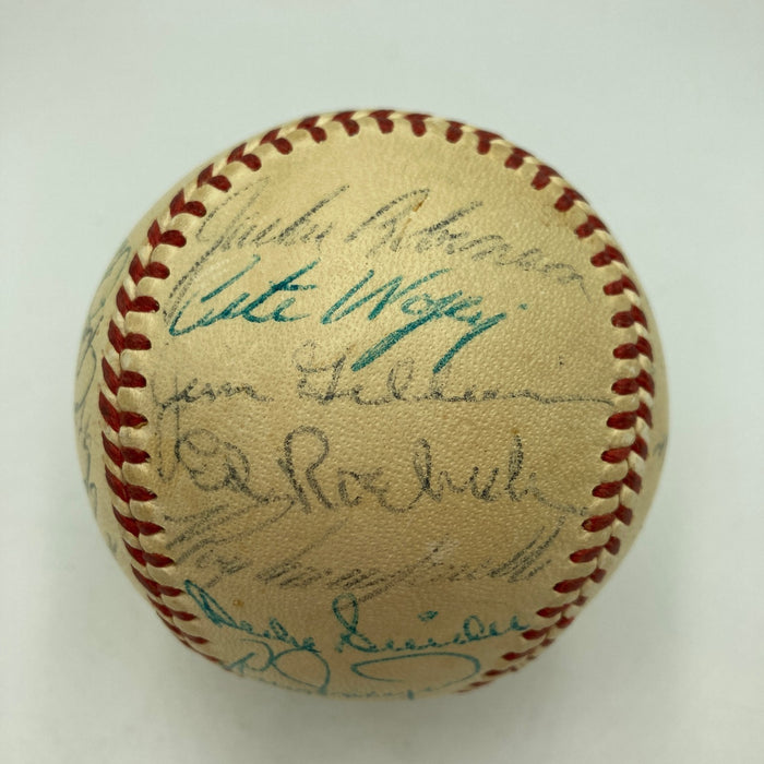 1955 Brooklyn Dodgers W.S. Champs Team Signed Baseball Jackie Robinson PSA DNA