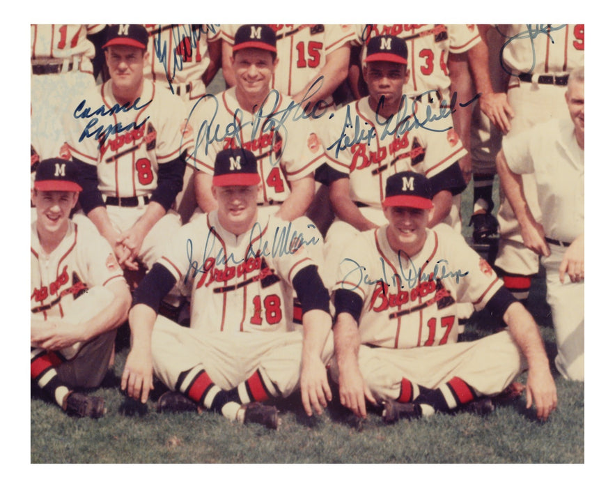 1957 Milwaukee Braves World Series Champs Team Signed 16x20 Photo JSA COA