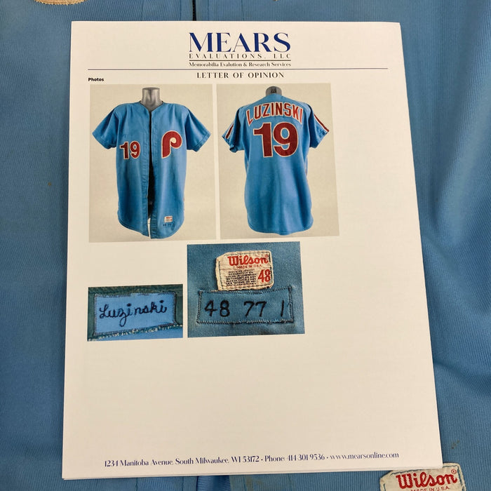 Greg Luzinski 1977 Signed Game Used Philadelphia Phillies Jersey MEARS A9