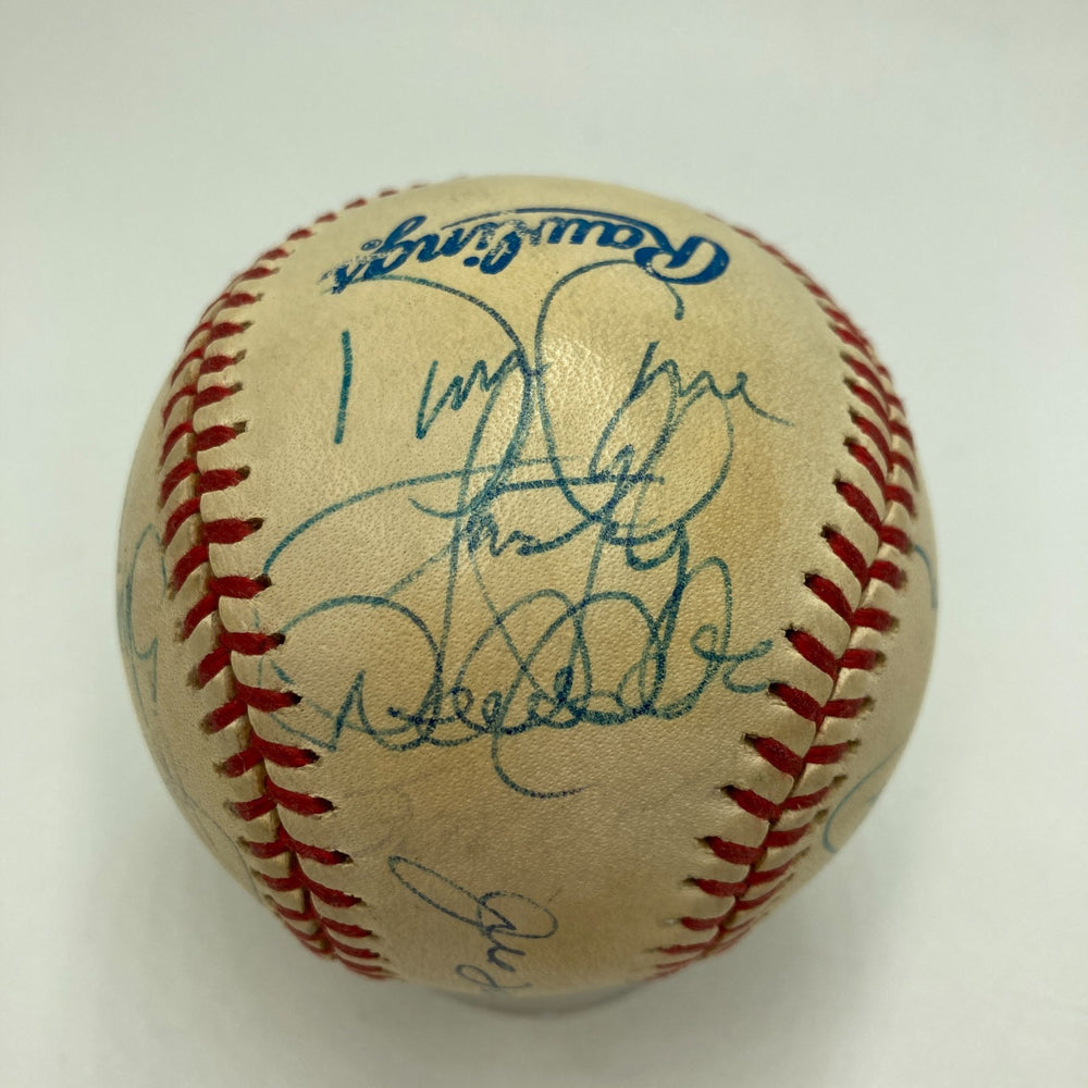 1999 NY Yankees World Series Champs Team Signed Baseball Derek Jeter JSA COA
