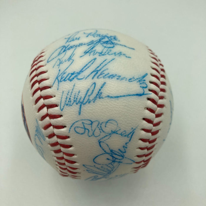 Vintage 1986 New York Mets World Series Champs Team Signed Baseball JSA COA
