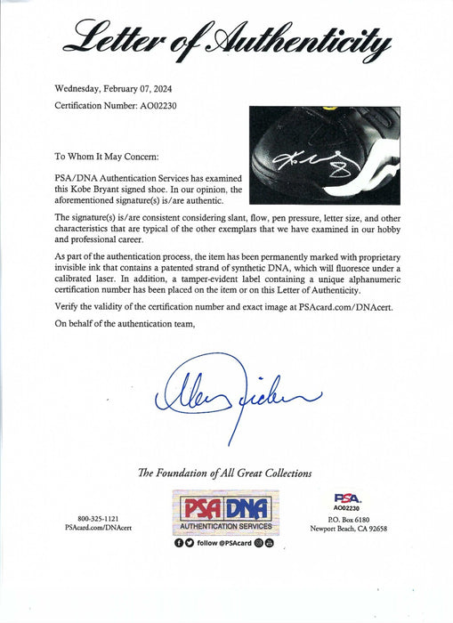 Kobe Bryant Signed 1997 Rookie-Era Adidas Crazy 8 Game Model Sneakers Shoes PSA