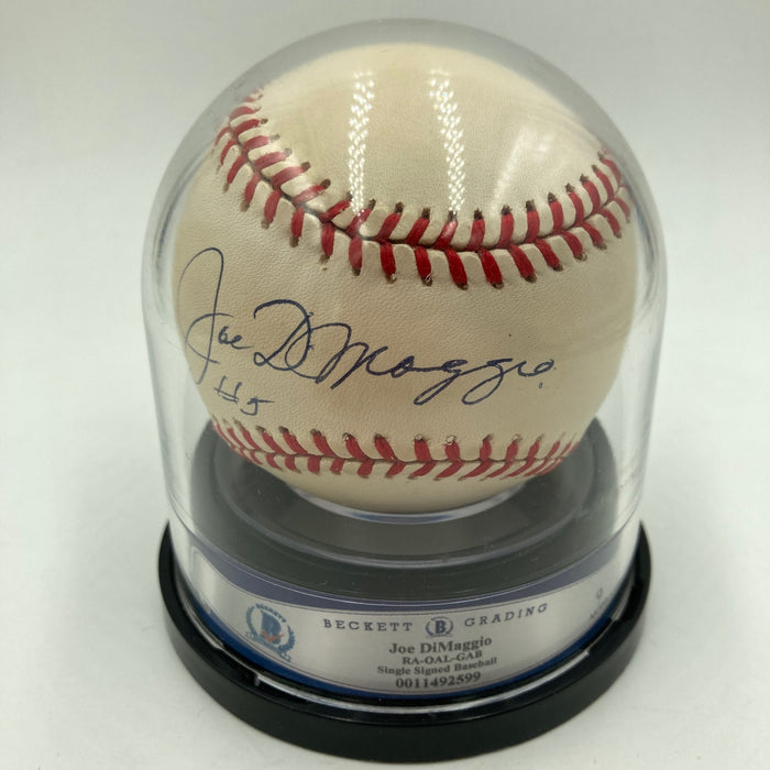 Joe Dimaggio #5 Signed American League Baseball Beckett Graded 9 MINT BGS