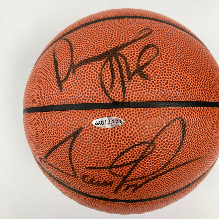 Scottie Pippen Damon Stoudamire Signed Spalding Official NBA Game Basketball UDA