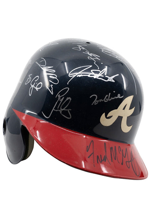 1995 - 1996 Atlanta Braves Team Signed Authentic Atlanta Braves Helmet JSA COA