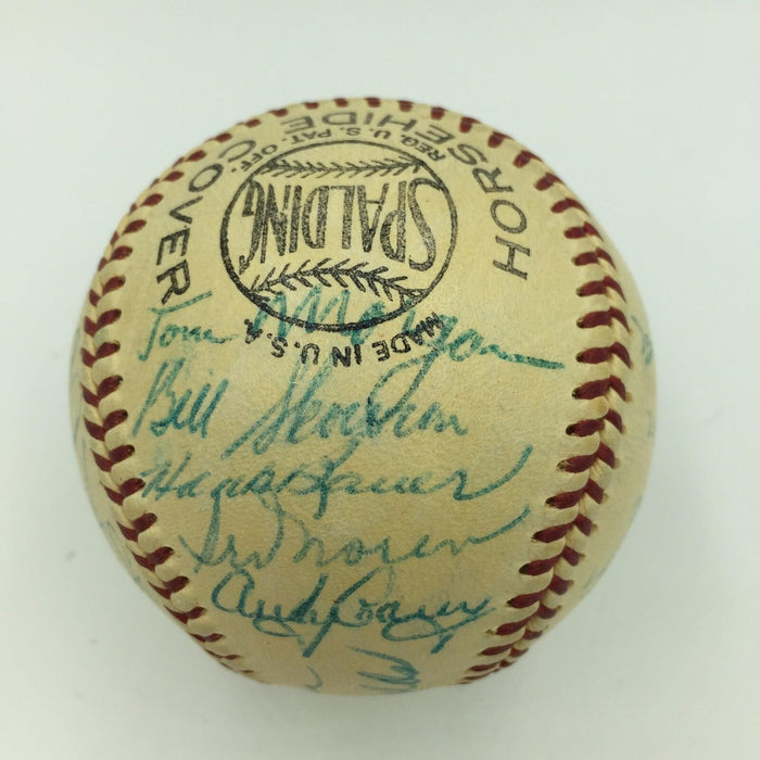 Beautiful 1954 New York Yankees Team Signed Baseball Mickey Mantle With JSA COA