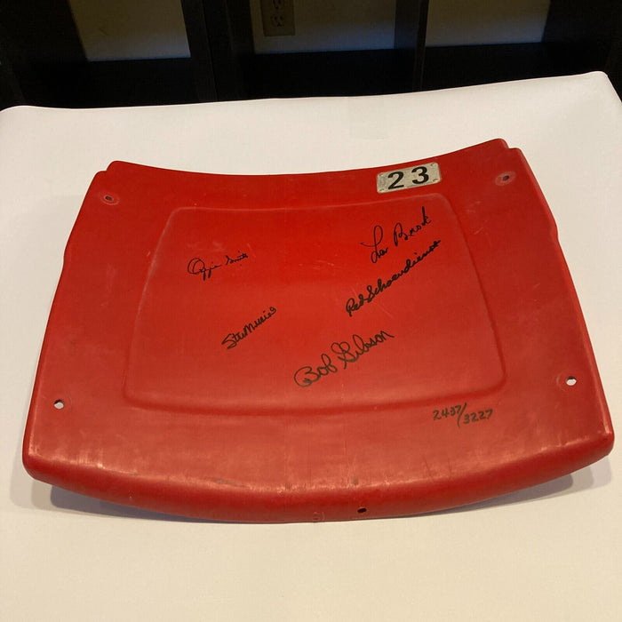 Stan Musial Bob Gibson Lou Brock Ozzie Signed St. Louis Cardinals Seatback JSA