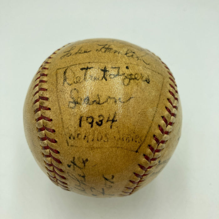 1934 Detroit Tigers AL Champs Team Signed Baseball Hank Greenberg JSA COA