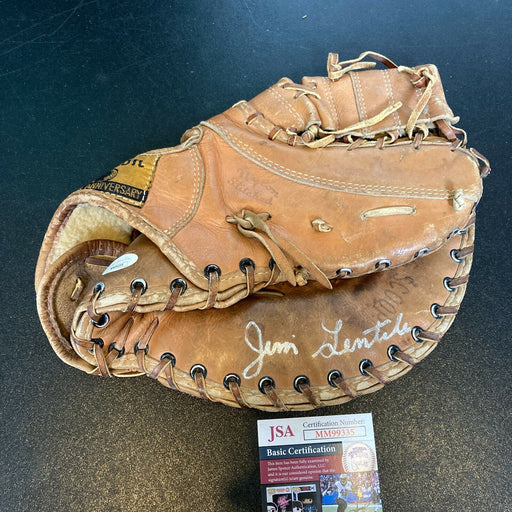 Jim Gentile Signed 1950's Game Model Baseball Glove With JSA COA