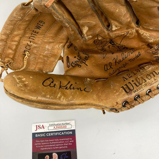 Al Kaline Signed 1950's Wilson Game Model Baseball Glove JSA COA