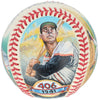 Beautiful Ted Williams Signed Ron Lewis Hand Painted Art Baseball JSA COA