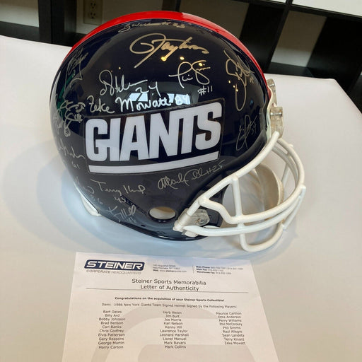 1986 New York Giants Super Bowl Champs Team Signed Full Size Helmet Steiner COA