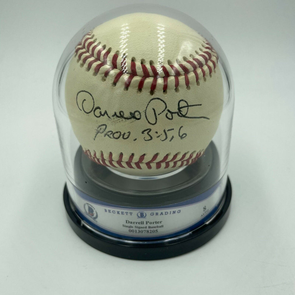 Darrell Porter Signed Autographed Baseball Beckett BGS Certified