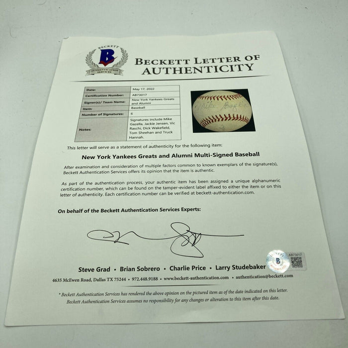 Mike Gazella 1927 Yankees Sweetspot Signed American League Baseball Beckett COA