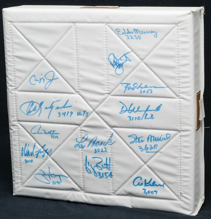 Beautiful 3,000 Hit Club Multi Signed Base 13 Sigs With Inscriptions PSA DNA COA