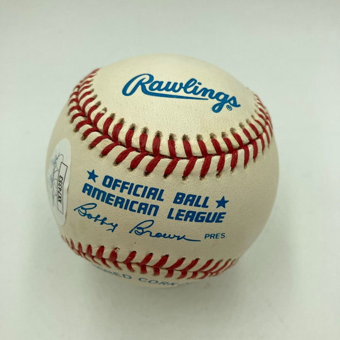 Mint Joe Dimaggio Signed Official American League Baseball JSA Sticker