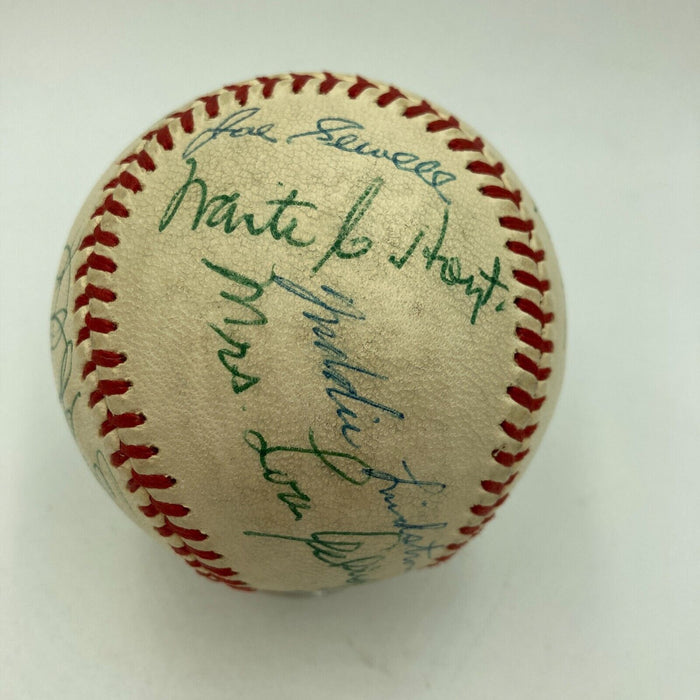 Mickey Mantle Joe Dimaggio Mrs. Babe Ruth Mrs. Lou Gehrig Signed Baseball PSA