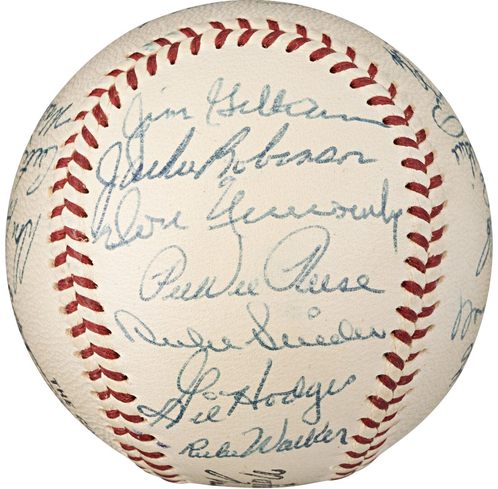 Jackie Robinson 1954 Brooklyn Dodgers Team Signed Baseball PSA DNA