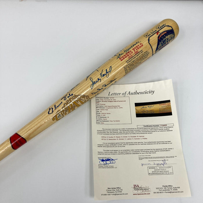 Sandy Koufax Don Drysdale Brooklyn Dodgers HOF Legends Signed Baseball Bat JSA