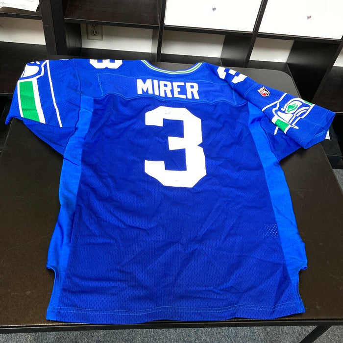 Rick Mirer Signed Authentic 1990's Seattle Seahawks Game Model Jersey JSA COA