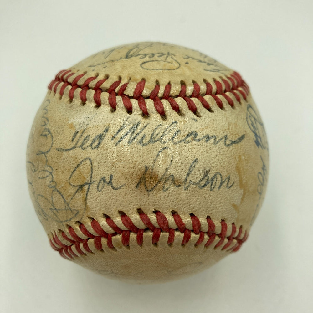 1946 Boston Red Sox AL Champs Team Signed Baseball Ted Williams JSA COA