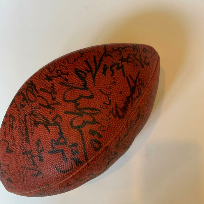 1986 New York Giants Super Bowl Champs Team Signed Wilson NFL Football JSA COA
