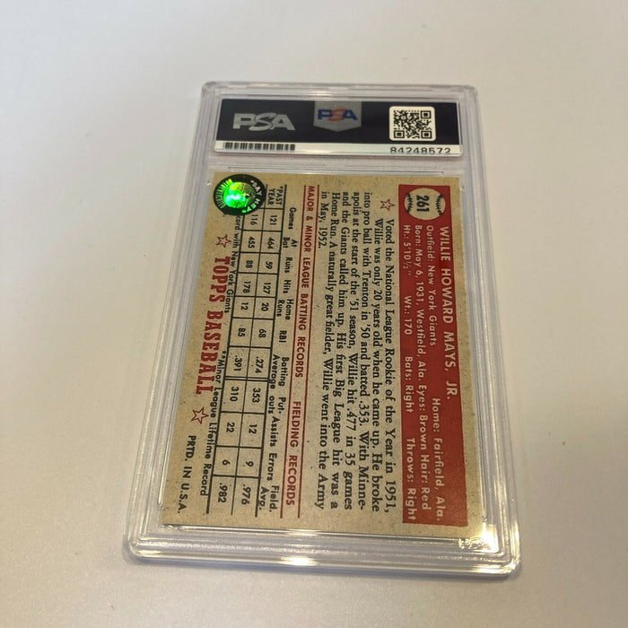1952 Topps Willie Mays HOF 1979 Signed Autographed RP RC Baseball Card PSA DNA