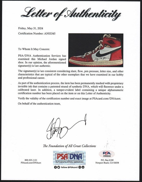 Michael Jordan Rookie Signed Pair Of 1985 Nike Jordan 1 Shoes Sneakers PSA DNA