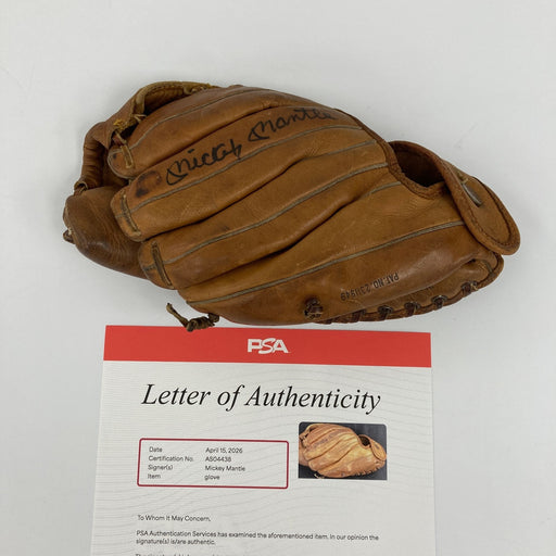 Mickey Mantle Signed 1960's Rawlings Game Model Baseball Glove PSA & Beckett COA