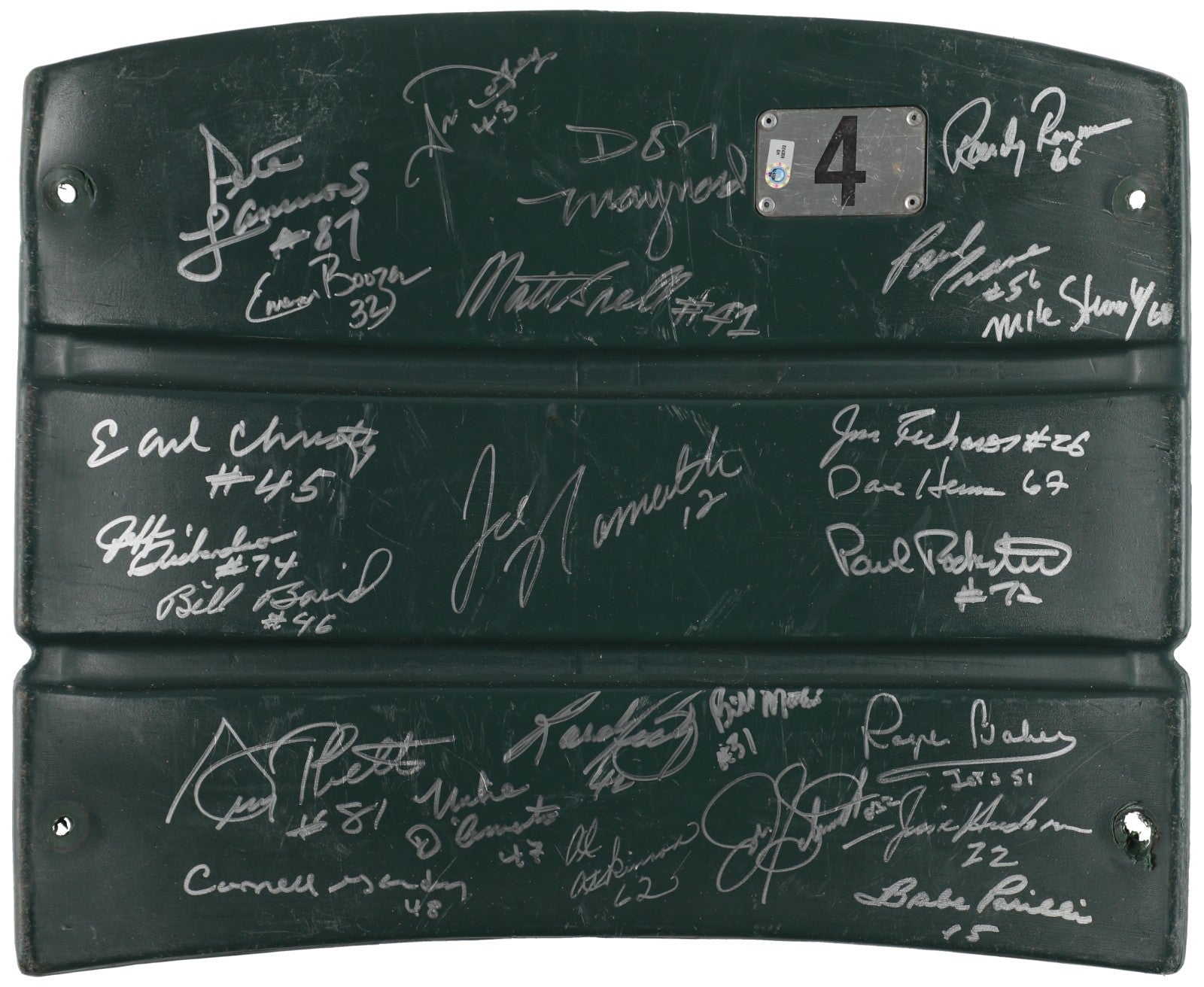 1968 New York Jets Super Bowl Champs Team Signed Game Used Seatback Namath JSA