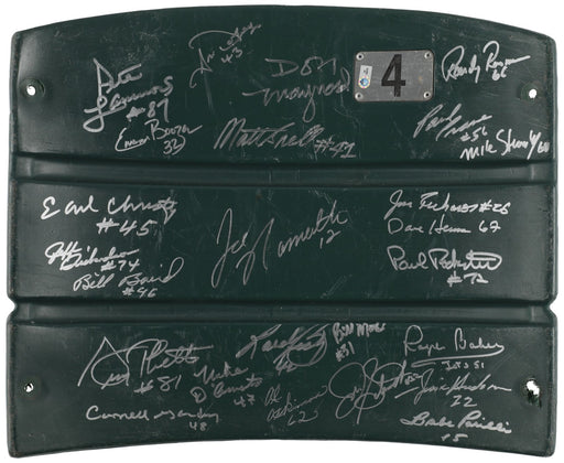 1968 New York Jets Super Bowl Champs Team Signed Game Used Seatback Namath JSA
