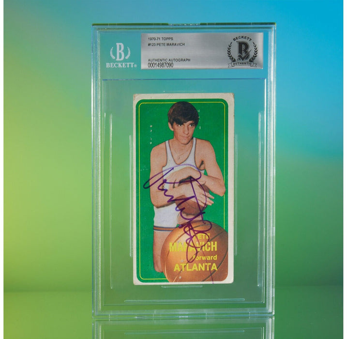 1970 Topps Pete Maravich Signed Autographed Rookie RC  #123 BGS Certified RARE
