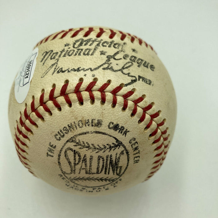 Matty Alou Signed 1960's Official National League Giles Baseball JSA COA