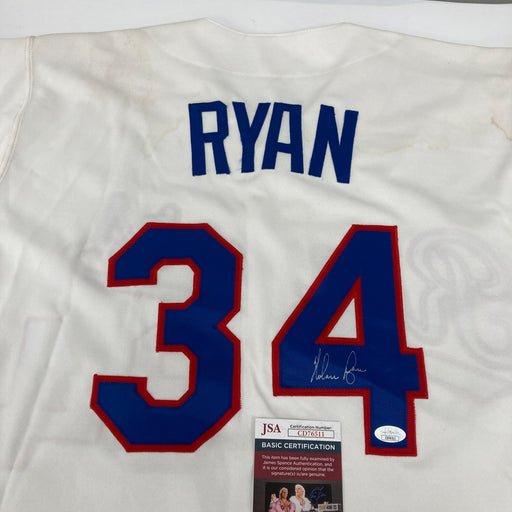 Nolan Ryan Signed 1990's Russell Texas Rangers Game Model Jersey JSA COA