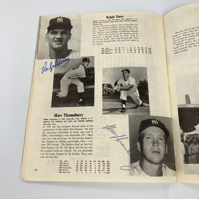 1956 New York Yankees World Series Champs Team Signed Yearbook Mickey Mantle JSA