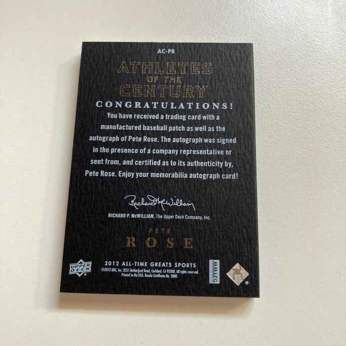 2012 Upper Deck All Time Greats Pete Rose #7/30 Patch Auto Booklet
