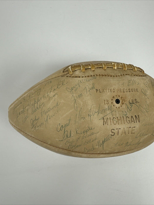 1953 Michigan State Spartans NCAA Champs Team Signed Football Beckett COA