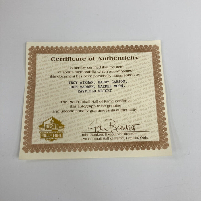 John Madden Troy Aikman 2006 Hall Of Fame Induction Signed Football JSA COA