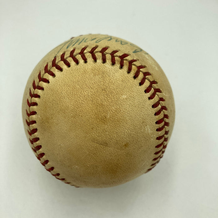 Willie Mays Signed 1970's Vintage National League Feeney Baseball JSA COA