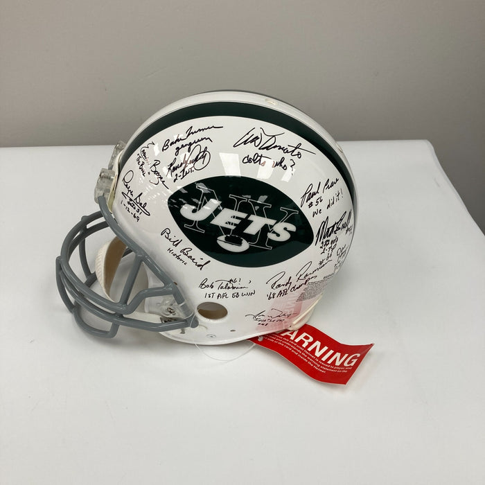 1969 New York Jets Super Bowl Champs Team Signed Authentic Game Helmet Steiner