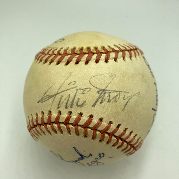 Joe Dimaggio Willie Mays Stan Musial Casey Stengel Multi Signed Baseball JSA COA