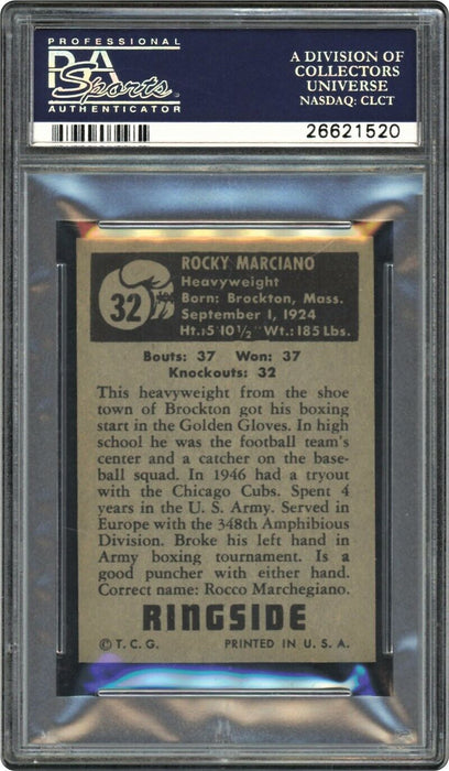 1951 Topps Ringside Rocky Marciano RC PSA 9 Mint Pop 3 None Higher Rookie