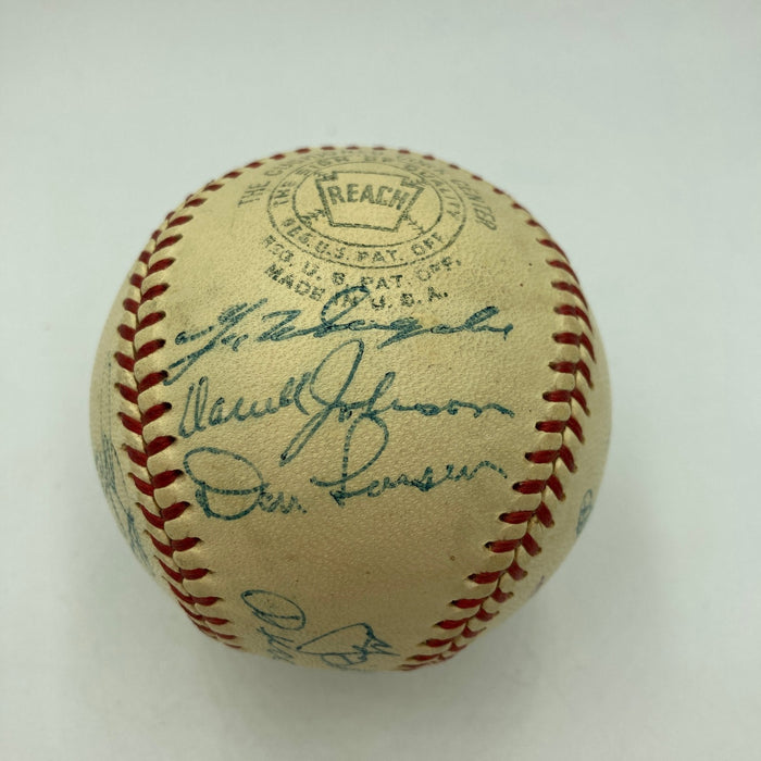 1957 New York Yankees AL Champs Team Signed Baseball Mickey Mantle PSA DNA COA