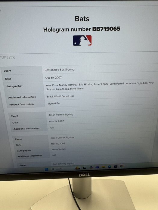 2007 Boston Red Sox World Series Champs Team Signed Baseball Bat Steiner COA